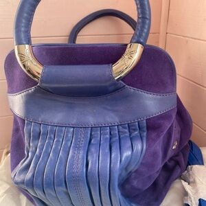 Chic Women's Purple and Blue Shoulder Bag